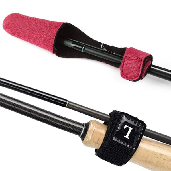 Planet Gates 2pcs Fishing Rod Covers Pole Glove Clothes Protector+Tie Wrapping Band Belt Fishing Accessories Fishing Tackle