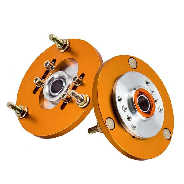 Planet Gates 2pcs Front Coilover Camber Plates Top Mounts for BMW E36 3 Series Golden