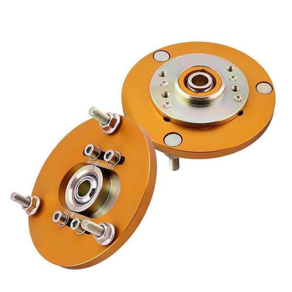 Planet Gates 2pcs Front Coilover Camber Plates Top Mounts for BMW E36 3 Series Golden