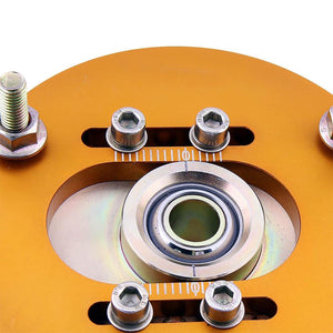 Planet Gates 2pcs Front Coilover Camber Plates Top Mounts for BMW E36 3 Series Golden