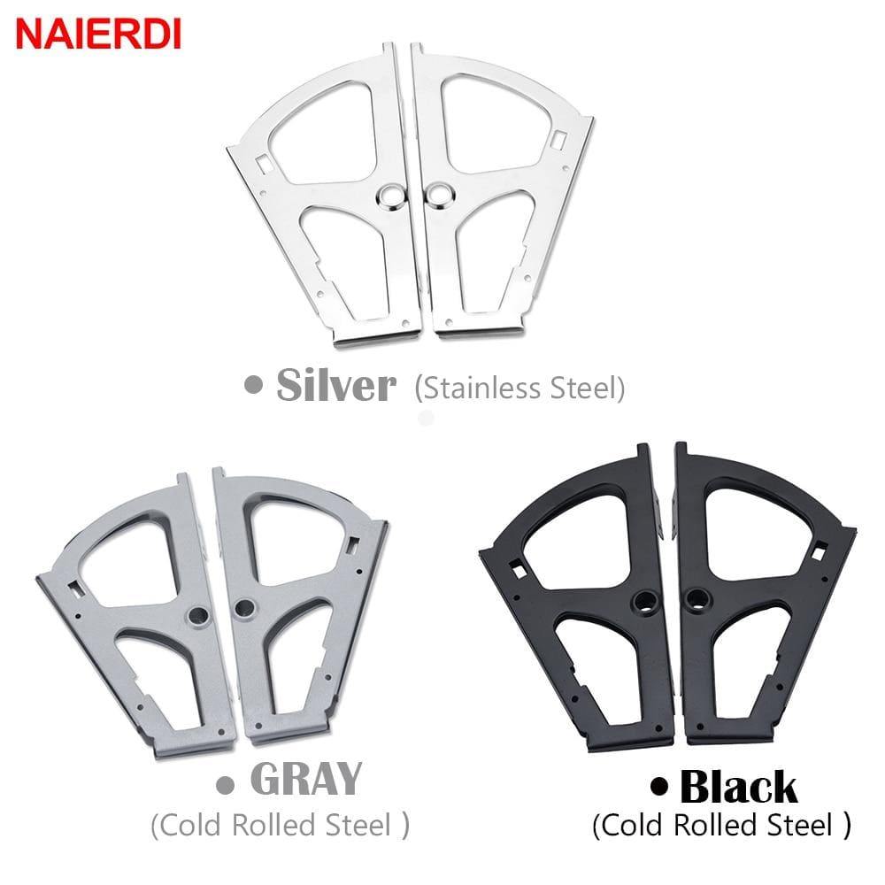 2PCS Furniture Hinges Shoes Drawer Cabinet Hinge Rack Metal Accessories Stainless Steel Foldable Self Fitting Hardware