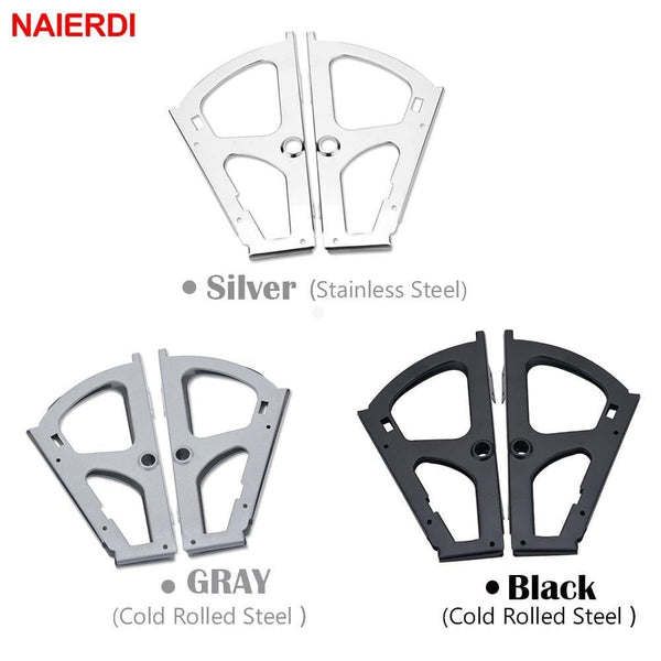 2PCS Furniture Hinges Shoes Drawer Cabinet Hinge Rack Metal Accessories Stainless Steel Foldable Self Fitting Hardware