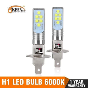 Planet Gates 2Pcs H1 LED Bulb Super Bright 12 3535SMD Car Fog Lights Blub for Auto 12V 24V 6000K White Driving Day Running Lamp Auto