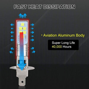 Planet Gates 2Pcs H1 LED Bulb Super Bright 12 3535SMD Car Fog Lights Blub for Auto 12V 24V 6000K White Driving Day Running Lamp Auto