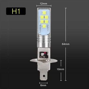 Planet Gates 2Pcs H1 LED Bulb Super Bright 12 3535SMD Car Fog Lights Blub for Auto 12V 24V 6000K White Driving Day Running Lamp Auto