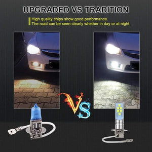 Planet Gates 2Pcs H1 LED Bulb Super Bright 12 3535SMD Car Fog Lights Blub for Auto 12V 24V 6000K White Driving Day Running Lamp Auto