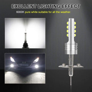 Planet Gates 2Pcs H1 LED Bulb Super Bright 12 3535SMD Car Fog Lights Blub for Auto 12V 24V 6000K White Driving Day Running Lamp Auto