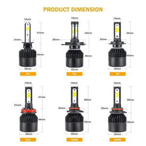 Planet Gates 2PCS H4 H7 Car Headlight 100W 10000LM H11 H1 9006 LED Headlamp Kit High Low Beam Bulbs 6500K  for Led 12V 24V Auto Lamps