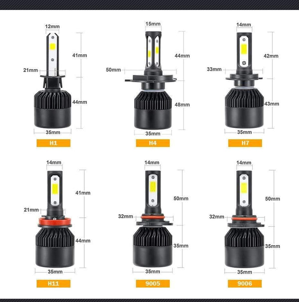 Planet Gates 2PCS H4 H7 Car Headlight 100W 10000LM H11 H1 9006 LED Headlamp Kit High Low Beam Bulbs 6500K  for Led 12V 24V Auto Lamps