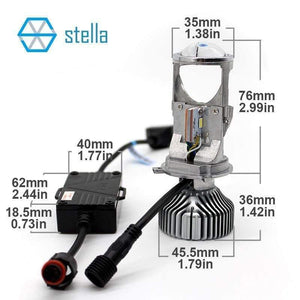 Planet Gates 2pcs H4 LED hi-lo mini projector lens headlight for car clear beam pattern 12V 5500k no astigmatic problem lifetime warranty