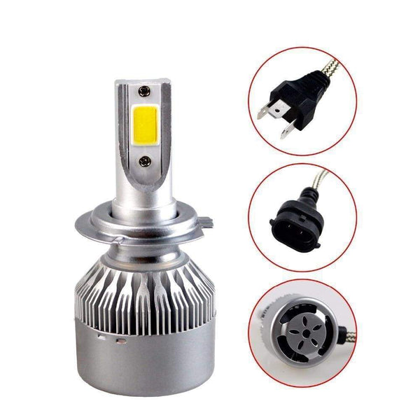 Planet Gates 2PCS H7 H4 LED H1 H9 H8 H11 Bulb 72W Headlights Auto Lamp With Fan Car COB Light 6000K White 12V Automobile LED lamp BH