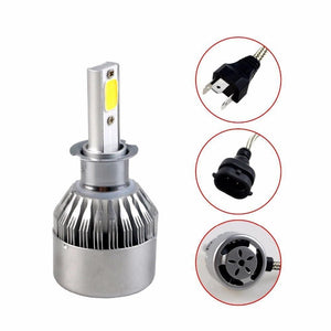 Planet Gates 2PCS H7 H4 LED H1 H9 H8 H11 Bulb 72W Headlights Auto Lamp With Fan Car COB Light 6000K White 12V Automobile LED lamp BH