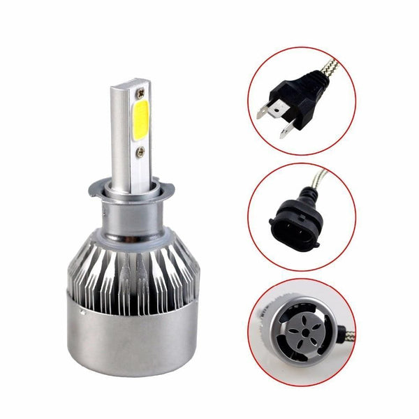 Planet Gates 2PCS H7 H4 LED H1 H9 H8 H11 Bulb 72W Headlights Auto Lamp With Fan Car COB Light 6000K White 12V Automobile LED lamp BH