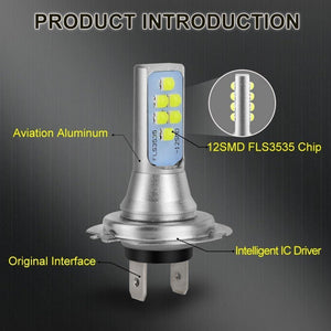 Planet Gates 2pcs H7 LED Bulbs Car Fog Lamp 1400LM Driving Lamp Replacement for Fog Lights 6000K White Auto DC 12V 24V