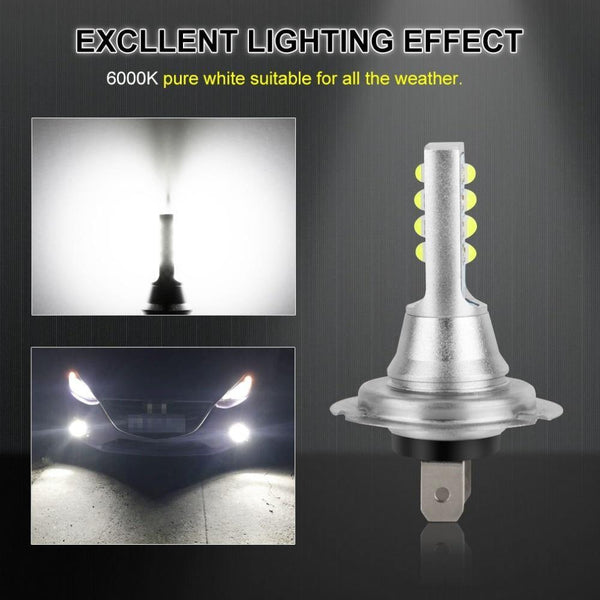 Planet Gates 2pcs H7 LED Bulbs Car Fog Lamp 1400LM Driving Lamp Replacement for Fog Lights 6000K White Auto DC 12V 24V