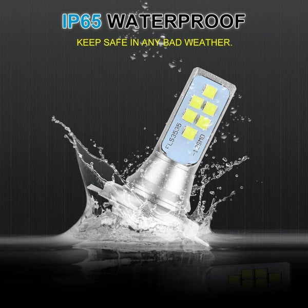 Planet Gates 2pcs H7 LED Bulbs Car Fog Lamp 1400LM Driving Lamp Replacement for Fog Lights 6000K White Auto DC 12V 24V