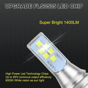 Planet Gates 2pcs H7 LED Bulbs Car Fog Lamp 1400LM Driving Lamp Replacement for Fog Lights 6000K White Auto DC 12V 24V