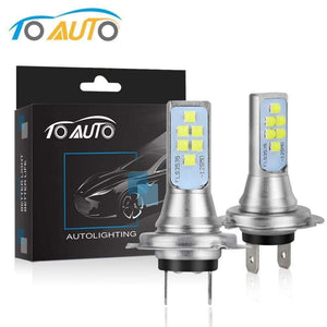 Planet Gates 2pcs H7 LED Bulbs Car Fog Lamp 1400LM Driving Lamp Replacement for Fog Lights 6000K White Auto DC 12V 24V