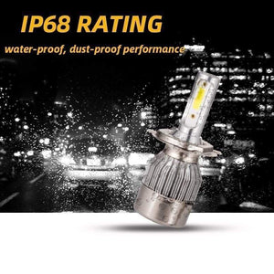 Planet Gates 2PCS H7 Led Headlight H4 H1 H3 H8/H9/H11  9005/HB3 9006/HB4  9012 C6 Led  Turbo Fan Cooling Car Led Light 12V 6000K