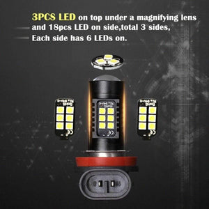 Planet Gates 2Pcs H8 H11 Led HB4 9006 HB3 9005 Fog Lights Bulb 3030SMD 1200LM 6000K White Car Driving Running Lamp Auto Leds Light 12V 24V