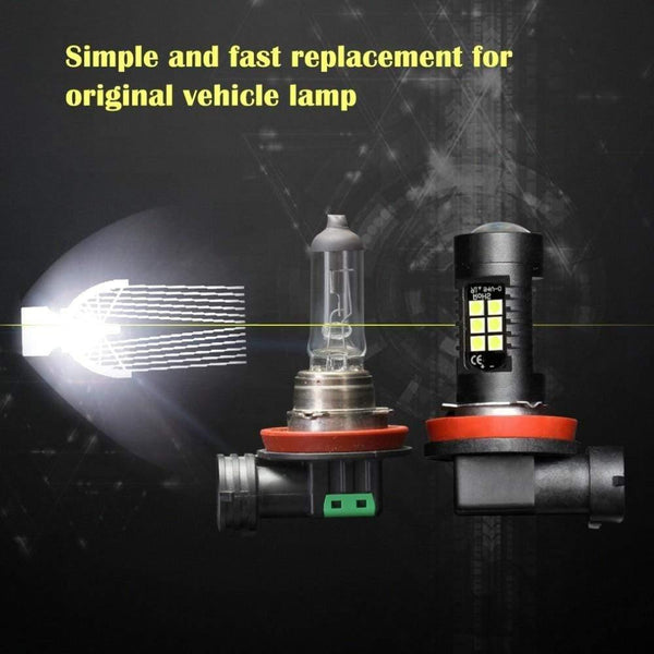 Planet Gates 2Pcs H8 H11 Led HB4 9006 HB3 9005 Fog Lights Bulb 3030SMD 1200LM 6000K White Car Driving Running Lamp Auto Leds Light 12V 24V