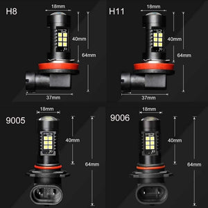 Planet Gates 2Pcs H8 H11 Led HB4 9006 HB3 9005 Fog Lights Bulb 3030SMD 1200LM 6000K White Car Driving Running Lamp Auto Leds Light 12V 24V