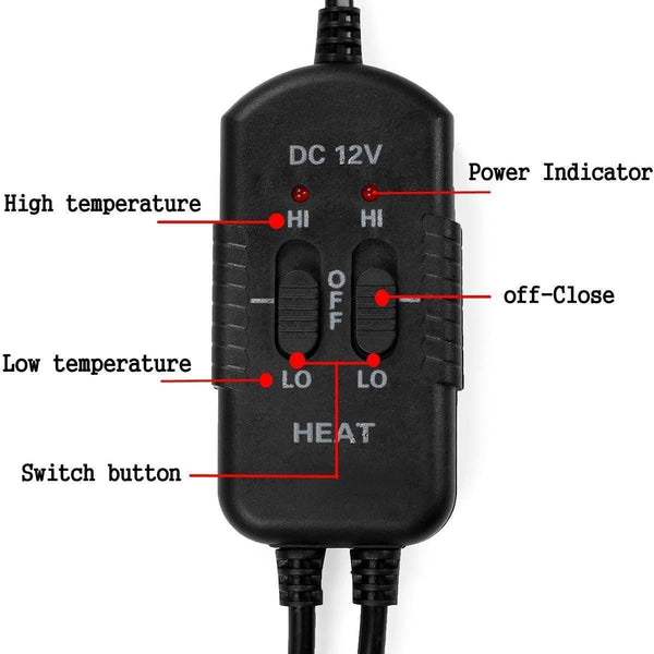 Planet Gates 2Pcs In 1 Fast Heated & Adjustable Black/Grey/Blue/Red Car Electric Heated Seat Car Styling Winter Pad Cushions Auto Covers