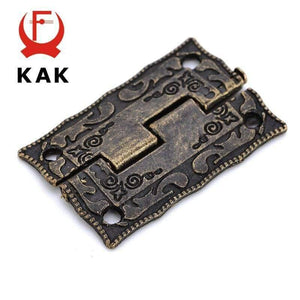 2PCS KAK Antique Bronze Hinges Cabinet Door Drawer Decorative Mini Hinge For Jewelry Storage Wooden Box Furniture Hardware