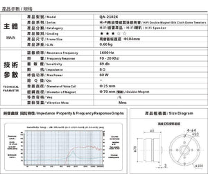 Planet Gates 2PCS Kasun HiFi sill soft 2 magnet superb silk Dome tweeter speaker raw driver unit 4 inch 103MM 8Ohm