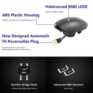 Planet Gates 2pcs Led Dynamic Side Marker Turn Signal Light For Nissan Cube Z12 Juke 2011 Leaf qashqai 2011-2013 Benz Smart