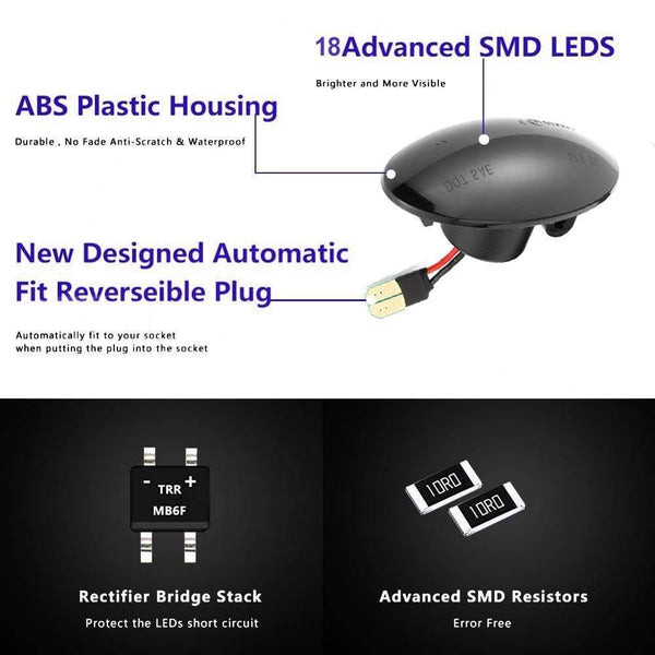 Planet Gates 2pcs Led Dynamic Side Marker Turn Signal Light For Nissan Cube Z12 Juke 2011 Leaf qashqai 2011-2013 Benz Smart