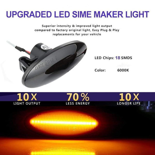 Planet Gates 2pcs Led Dynamic Side Marker Turn Signal Light For Nissan Cube Z12 Juke 2011 Leaf qashqai 2011-2013 Benz Smart