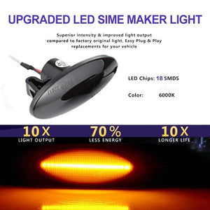 Planet Gates 2pcs Led Dynamic Side Marker Turn Signal Light For Nissan Cube Z12 Juke 2011 Leaf qashqai 2011-2013 Benz Smart