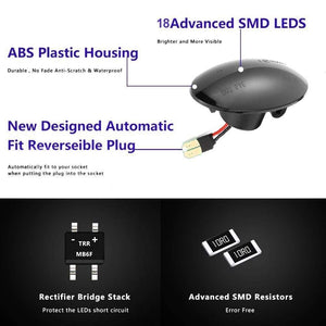 Planet Gates 2pcs Led Dynamic Side Marker Turn Signal Light For Nissan Cube Z12 Juke 2011 Leaf qashqai 2011-2013 Benz Smart