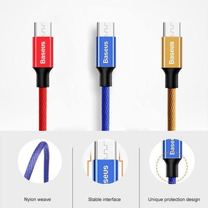 Planet Gates 2pcs/lot, Baseus Micro USB Cable 2A Fast Data Sync Charging Microusb Charger For Samsung Xiaomi HTC Android Mobile Phone Cables
