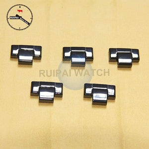 Planet Gates 2pcs/lot Black Ceramic Watch Strap Tail Grains Connect Parts for AR1400