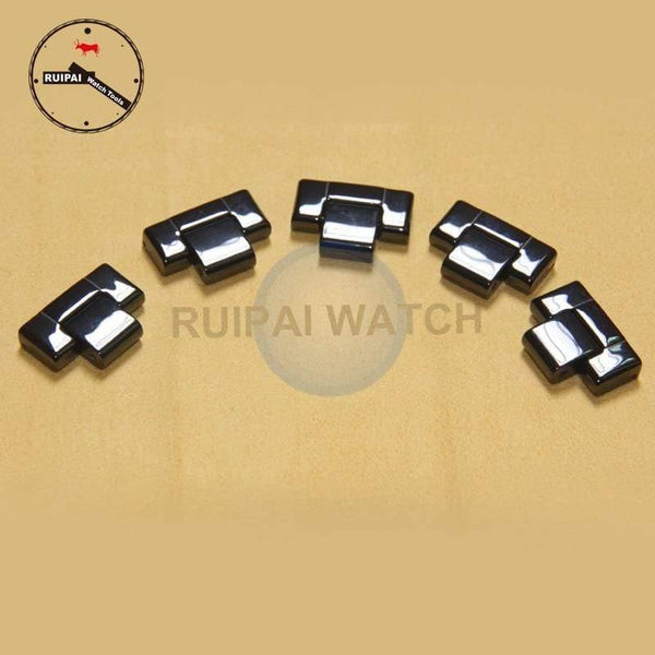 Planet Gates 2pcs/lot Black Ceramic Watch Strap Tail Grains Connect Parts for AR1400