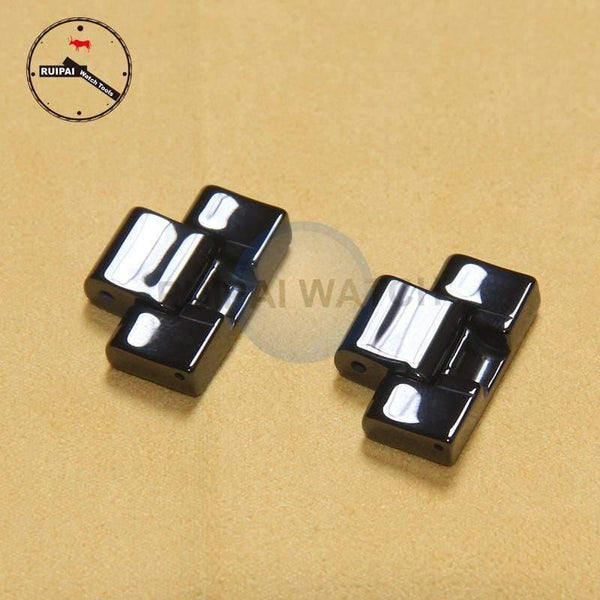 Planet Gates 2pcs/lot Black Ceramic Watch Strap Tail Grains Connect Parts for AR1400