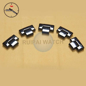 Planet Gates 2pcs/lot Black Ceramic Watch Strap Tail Grains Connect Parts for AR1400