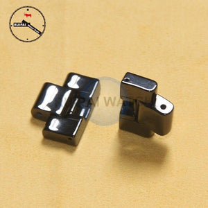 Planet Gates 2pcs/lot Black Ceramic Watch Strap Tail Grains Connect Parts for AR1400