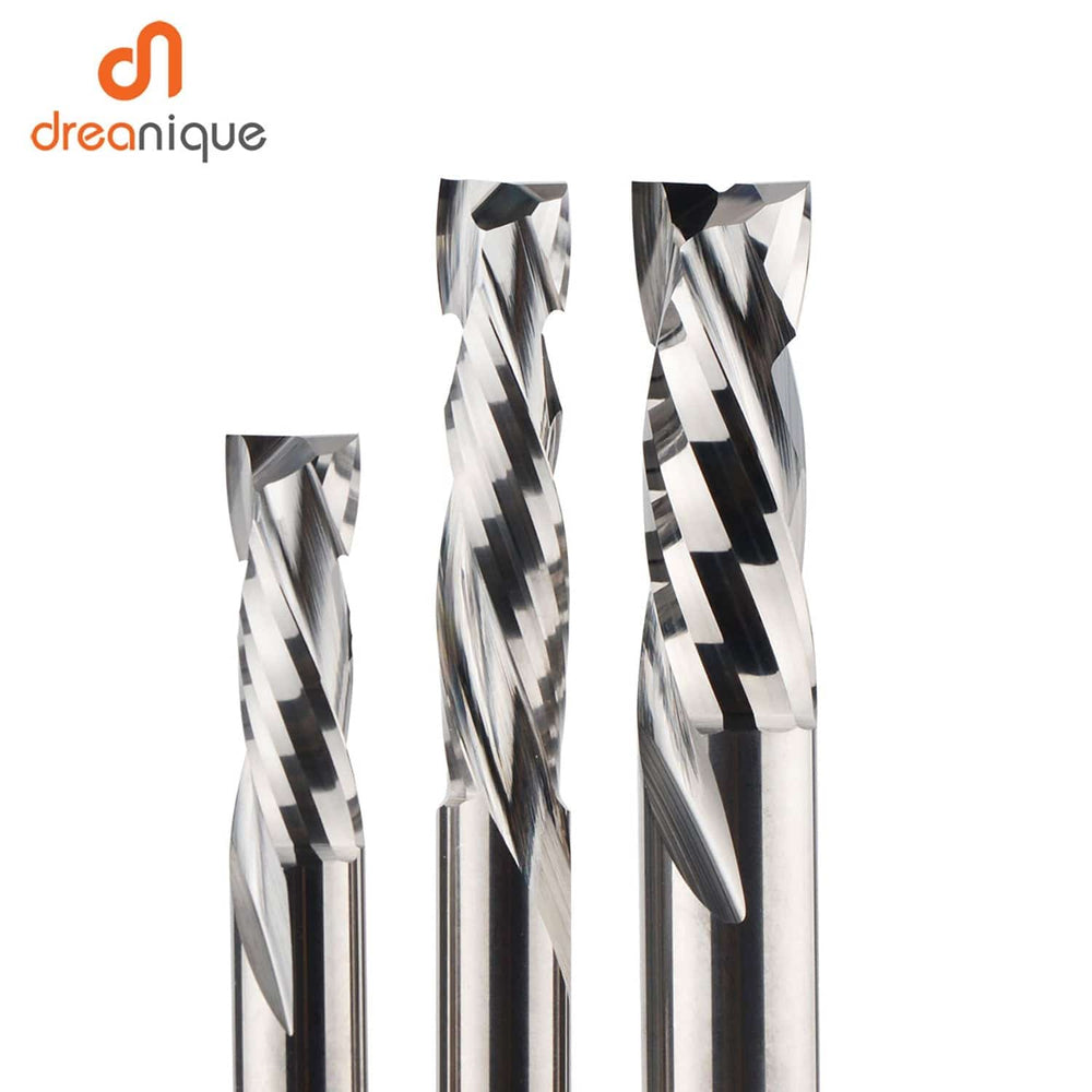 Planet Gates 2PCS/LOT Compression Milling Cutter Woodwork DOWN Cut Two Flute Spiral Carbide Milling Tool CNC Router Bits Wood End Mill Cutter