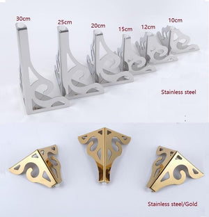 2Pcs/Lot Premintehdw Stainless Steel Furniture Sofa Legs European Flower Pattern Cabinet Feet Hardware Accessories Gold