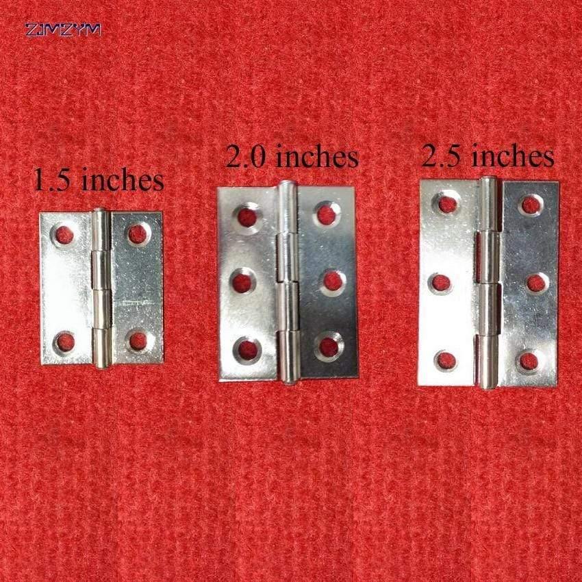 2PCS/lot  Stainless Steel Cabinet Drawer Door Hinges Furniture Hinges 1.5"/2.0''/2.5'' Length