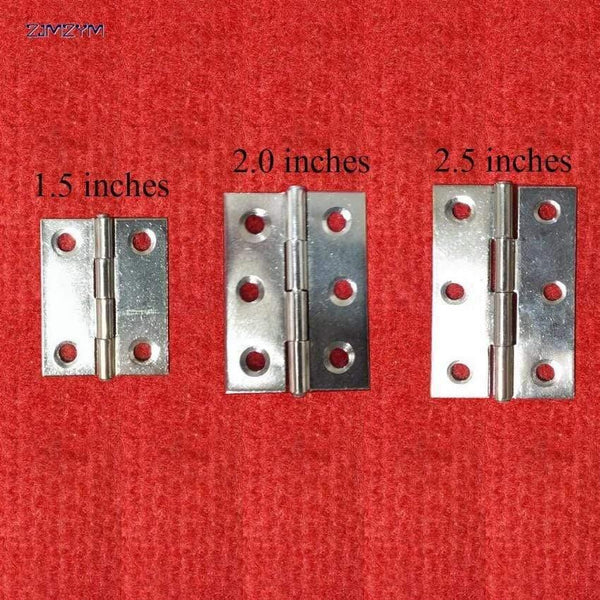 2PCS/lot  Stainless Steel Cabinet Drawer Door Hinges Furniture Hinges 1.5"/2.0''/2.5'' Length