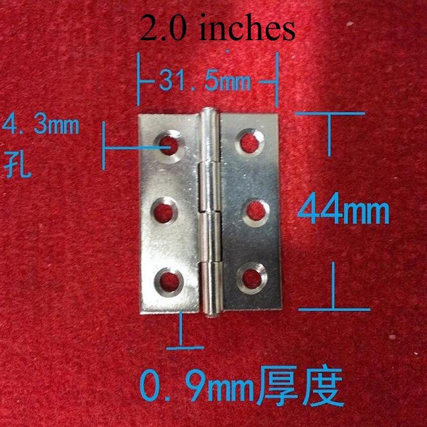 2PCS/lot  Stainless Steel Cabinet Drawer Door Hinges Furniture Hinges 1.5"/2.0''/2.5'' Length