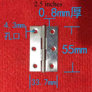 2PCS/lot  Stainless Steel Cabinet Drawer Door Hinges Furniture Hinges 1.5"/2.0''/2.5'' Length