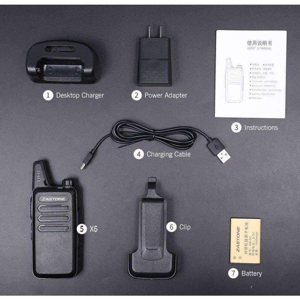 Planet Gates 2Pcs/lot Zastone ZT-X6 UHF 400-470 MHz Black handheld Communication Equipment Mini Radio Set Portable Small Walkie Talkie X6