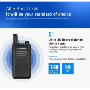 2Pcs/lot Zastone ZT-X6 UHF 400-470 MHz Black handheld Communication Equipment Mini Radio Set Portable Small Walkie Talkie X6
