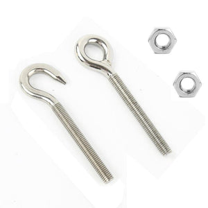2pcs M4 M5 M6 M8 304 Stainless Steel Sheep Eye Screw Bolt Ring Hook With 2pieces Nuts