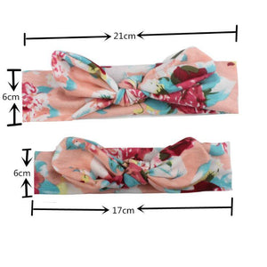 2PCS Mama & Baby Headwear Bowknot Elastic HeadBands For Women Children Tuban Baby HairBands Hair Accessories